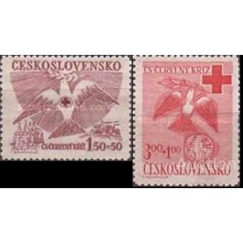 ЧССР 1949 Красный Крест медицина птицы фауна ** о