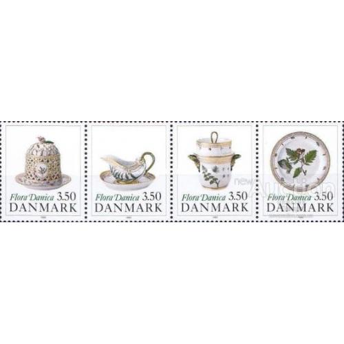 Дания 1990 фарфор керамика посуда роспись флора цветы чай искусство ** о