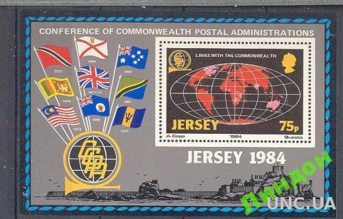 Джерси 1984 почта флаги карта ** о