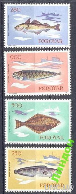 Фареры 1983 морская фауна рыбы корабли флот рыбалка ** о