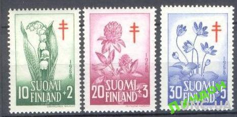 Финляндия 1958 флора цветы Красный Крест 2 **