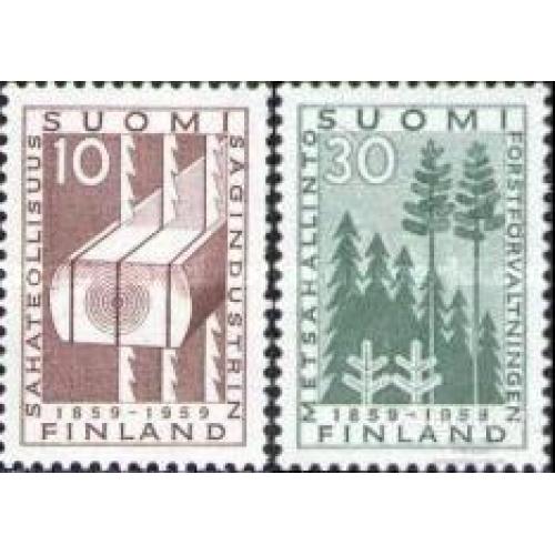 Финляндия 1959 деревообработка лес деревья флора ** о