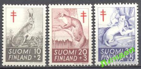 Финляндия 1962 фауна заяц медицина Красный Крест ** о
