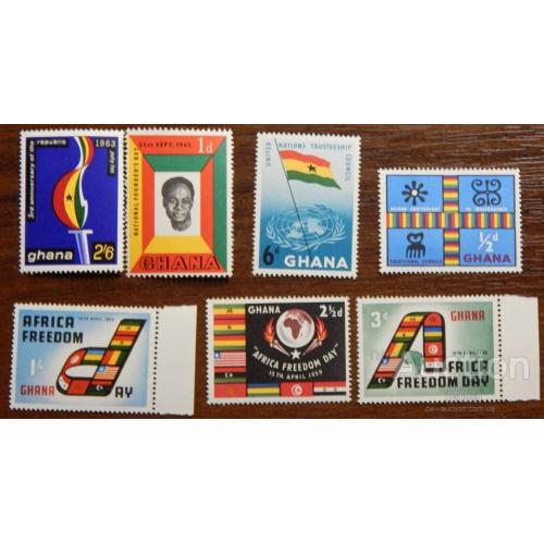 Гана 1959-1980 Содружество Нац. символы флаг герб политика люди 7м **