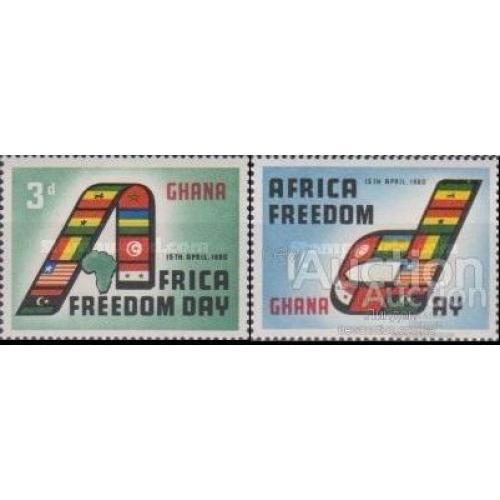 Гана 1960 день освобождения Африки флаги 2м ** м