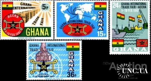 Гана 1967 Торговая ярмарка флаг флот корабли карта ** о