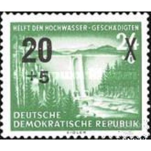 ГДР 1955 В помощь жертвам наводнения плотина архитектура флора надпечатка ** о