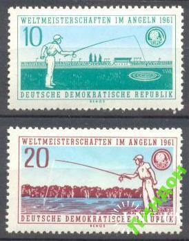 ГДР 1961 спорт рыбалка рыба фауна ** о