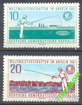 ГДР 1961 спорт рыбалка рыба фауна ** о