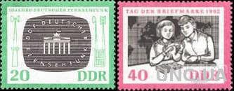 ГДР 1962 Неделя письма почта радио книги карта пионеры архитектура марки ** есть кварт