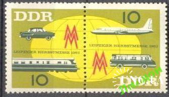 ГДР 1963 автомобили автобусы железная дорога ж/д авиация самолеты ярмарка Лейпциг ** есть кварт
