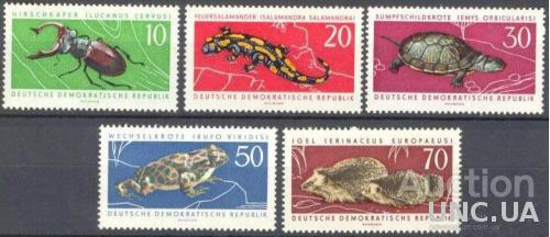 ГДР 1963 фауна рептилии жабы черепахи ежики жуки насекомые ** о