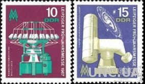 ГДР 1967 Лейпциг ярмарка текстиль телескоп астрономия космос ** о