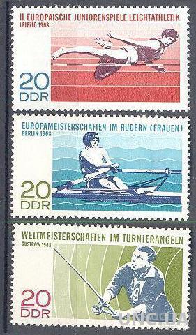 ГДР 1968 спорт л/а гребля рыбалка ** о