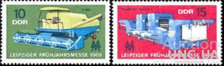 ГДР 1969 Лейпциг ярмарка с/х комбайн машины пресса полиграфия ** о