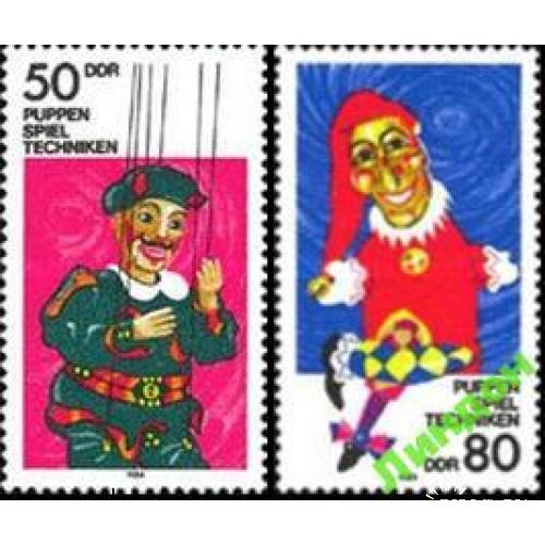 ГДР 1984 театр куклы клоун цирк ** ом