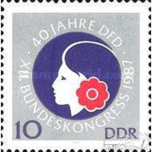 ГДР 1987 8 Марта Международный женский день флора ** м