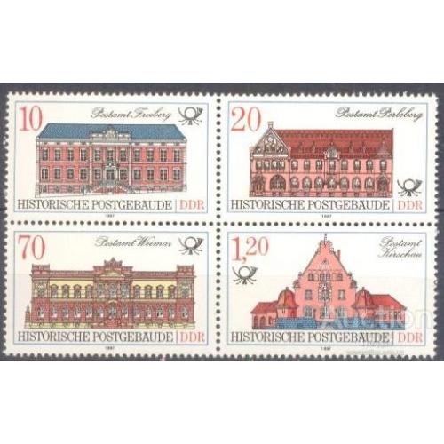 ГДР 1987 архитектура дворцы почта кварт ** ом