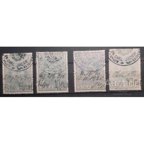 Германия 1928 фискальные марки не почтовая непочта 3 Mr 4 шт. м