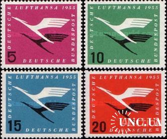 Германия 1955 авиакомпания Люфтганза авиация самолеты птицы ** о