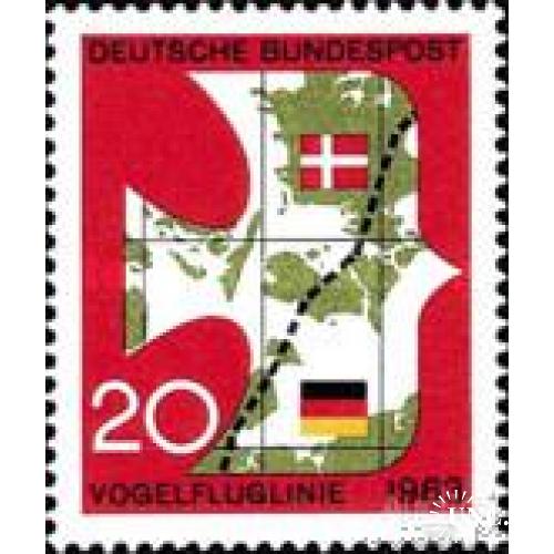 Германия 1963 Договор о границе Дания карта флаги птицы фауна ** м