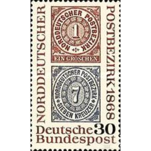 Германия 1968 1-е немецкие марки марка на марке ** м