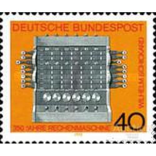 Германия 1973 350 лет изобретения счетной машины математика ** м