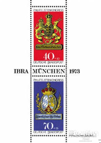 Германия 1973 гербы геральдика филвыставка блок ** ом
