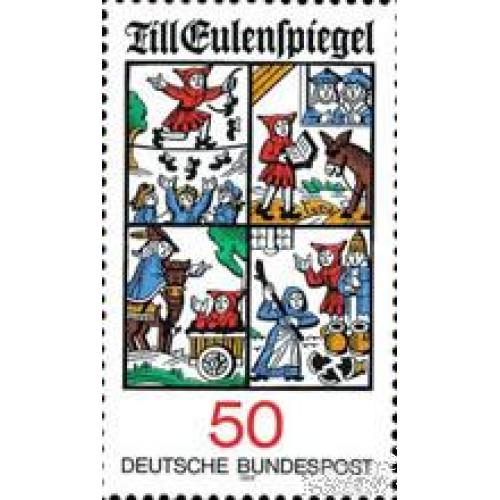 Германия 1977 книга Тиль Уленшпигель сказка костюмы кони фауна гончарство люди ** м