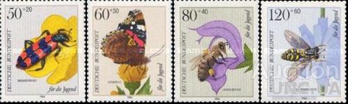Германия 1984 фауна насекомые бабочки жуки пчелы осы флора цветы ** с