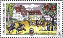 Германия 1984 Неделя письма почта кони кареты герб архитектура ** о
