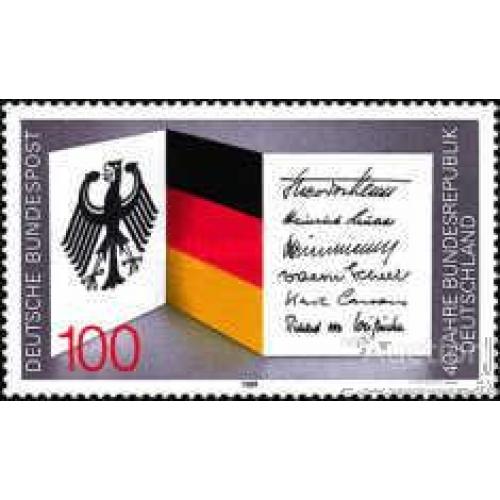 Германия 1989 40 лет ФРГ герб орел птицы Конституция Закон ** ом