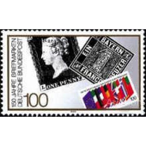 Германия 1990 150 лет первой марке марка на марке Черный Пенни ** ом