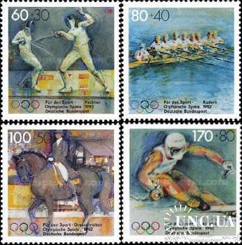 Германия 1992 спорт олимпиада фехтование гребля кони лыжи ** о