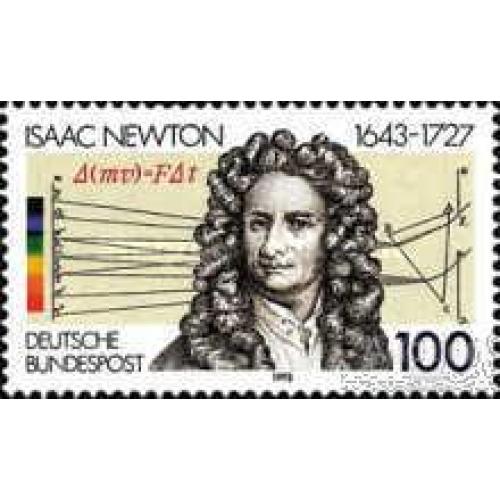 Германия 1993 Исаак Ньютон физик математик механик астроном космос иудаика люди ** м