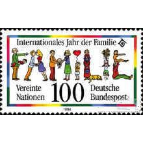 Германия 1994 ООН Год семьи дети цветы собаки фауна ** м