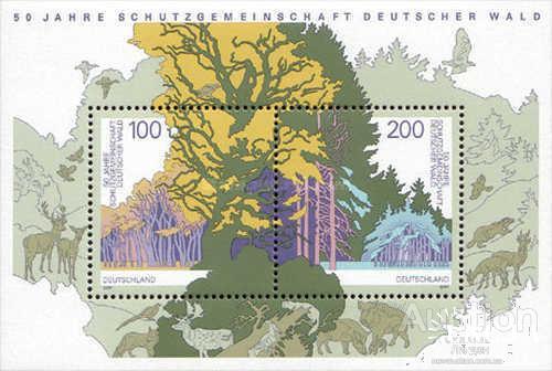 Германия 1997 Нац. парк фауна птицы флора деревья природа блок ** м