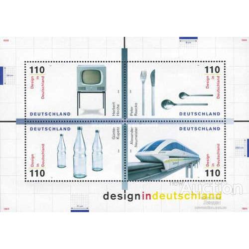 Германия 1999 дизайн ТВ посуда ж/д железная дорога блок ** м