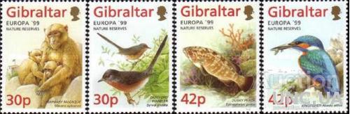 Гибралтар 1999 ЕВРОПА СЕПТ птицы рыбы обезьяны фауна ** вб