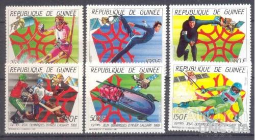 Гвинея 1982 спорт олимпиада лыжи хоккей бобслей коньки ** о