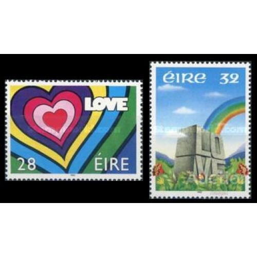 Ирландия 1992 Поздравительные марки Любовь сердце радуга флора цветы ** о