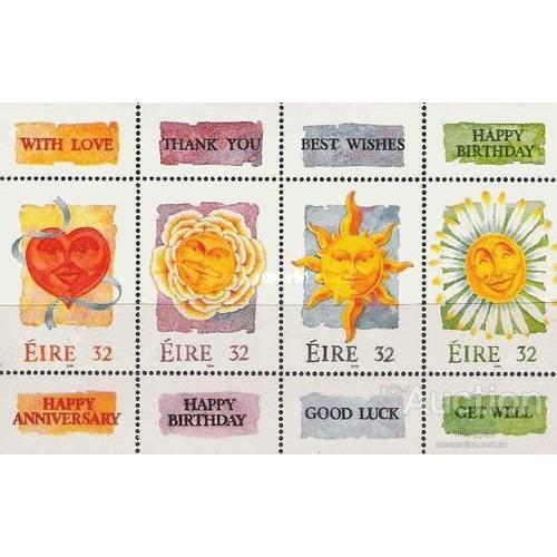 Ирландия 1992 Поздравительные марки Любовь сердце Солнце флора цветы ** о