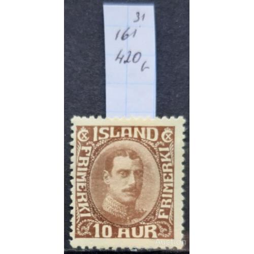 Исландия 1931 стандарт № 161 король Christian X люди * о