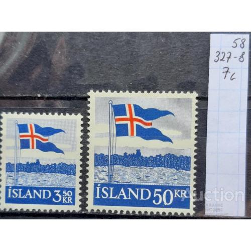 Исландия 1958 нац. флаг 2м ** о