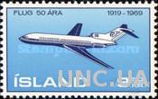 Исландия 1969 авиация самолеты 6кr **