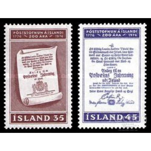 Исландия 1976 200 лет почты Исландии Закон ** о