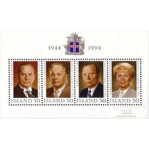 Исландия 1994 президенты герб люди блок ** м