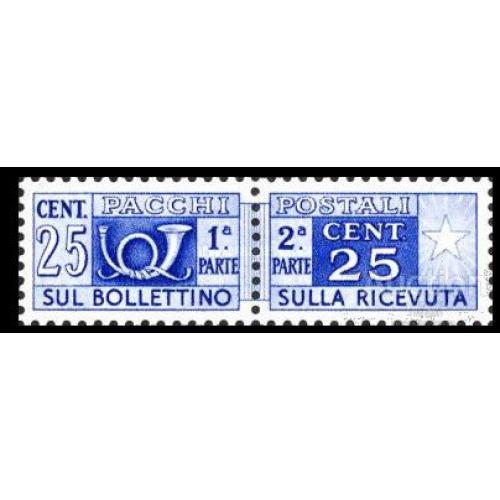 Италия 1946-52 стандарт транспортный сбор не почтовая бандерольная 25 сент. ** о