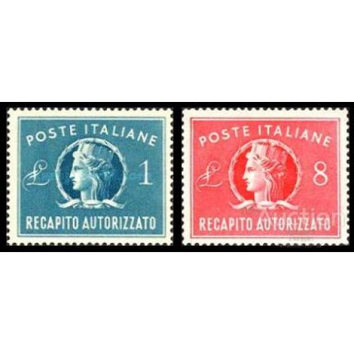 Италия 1947 платежные марки стандарт искусство Др. Рим 1-8 лир ** о