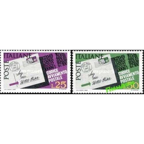 Италия 1968 почта почтовый код марка на марке ** о